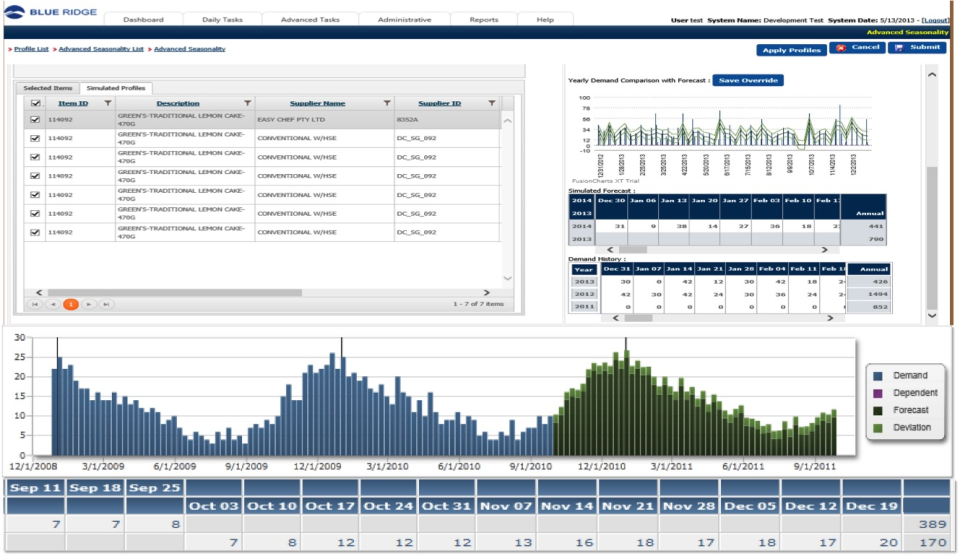 screenshot of Blue Ridge Platform